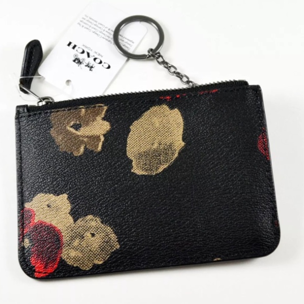 SOLD⛔️Authentic COACH Leather Floral ID/KeyHolder - Picture 3 of 6